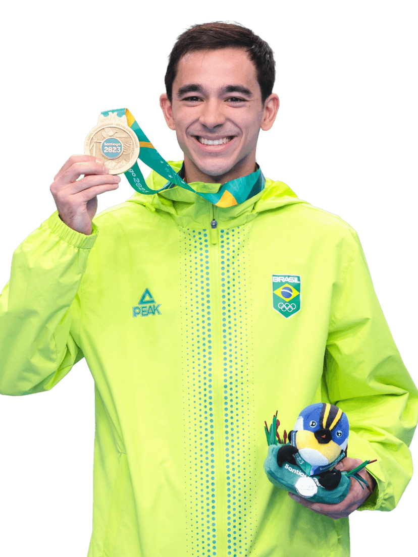 Atleta brasileiro de tênis de mesa com medalha